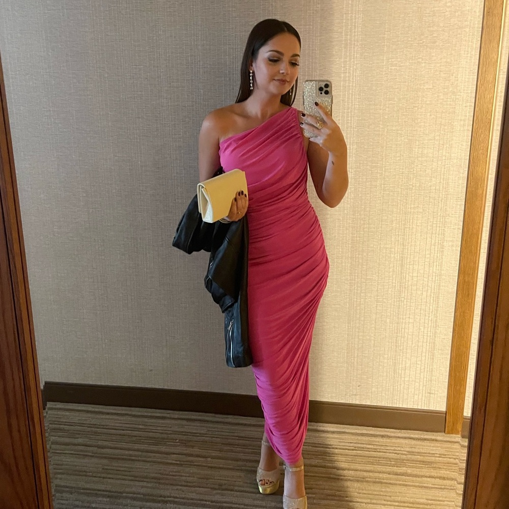 Norma Kamali Orchid Pink One-Shoulder Dress